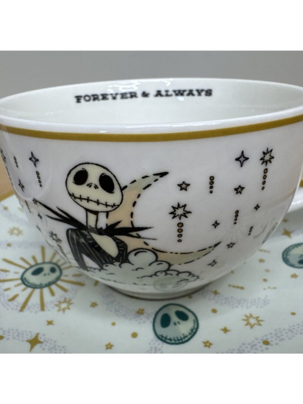Tim Burtons Nightmare Before Christmas 6.7 Oz Mug & Saucer Set Jack Sally Design - Picture 9 of 16
